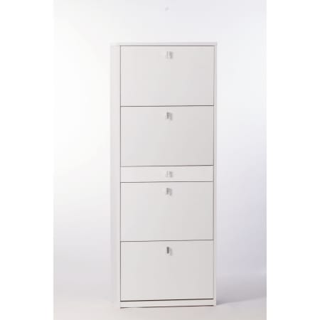 Nameeks Shoe Rack Collection 24-9/10" 20 Pair Shoe Rack with Double-Depth Doors White Ash