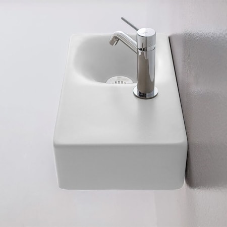 Nameeks Scarabeo 16-1/2" Rectangular Ceramic Wall Mounted Bathroom Sink with One Faucet Hole White