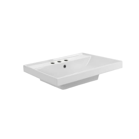 Nameeks Scarabeo 24-1/4" Ceramic Wall Mounted / Drop In Bathroom Sink with Three Faucet Holes - Includes Overflow White