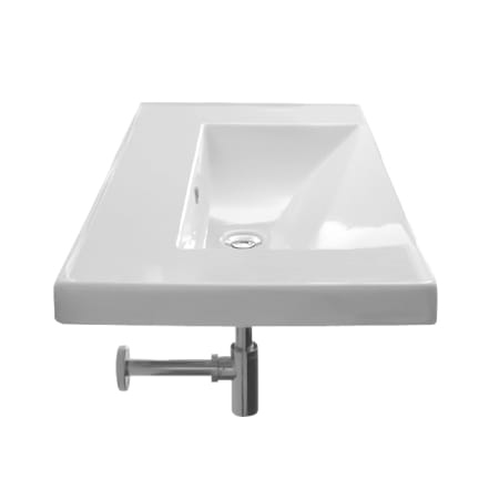Nameeks Scarabeo 36-1/4" Ceramic Wall Mounted / Drop In Bathroom Ramp Sink - Includes Overflow White