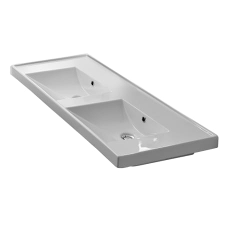 Nameeks Scarabeo 48" Ceramic Wall Mounted / Drop In Bathroom Sink - Includes Overflow White