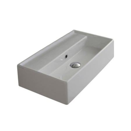 Nameeks Scarabeo 31-1/2" Ceramic Wall Mounted / Vessel Bathroom Sink - Includes Overflow White