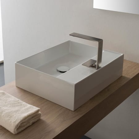 Nameeks Scarabeo Teorema 2.0 20" Rectangular Ceramic Vessel Bathroom Sink with One Faucet Hole - Includes Overflow White