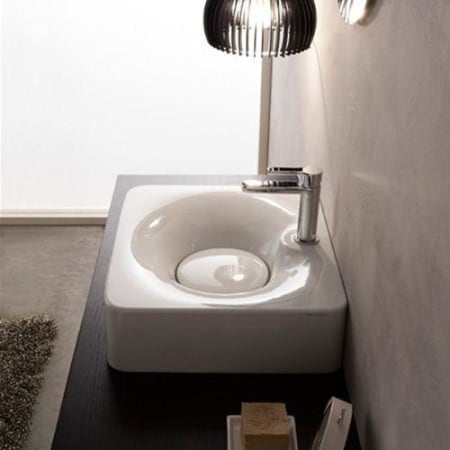 Nameeks Scarabeo 19-3/4" Ceramic Wall Mounted / Vessel Bathroom Sink with One Faucet Hole White
