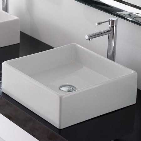 Nameeks Scarabeo 15-1/4" Ceramic Vessel Bathroom Sink White