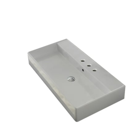 Nameeks Scarabeo 39-3/8" Ceramic Wall Mounted / Vessel Bathroom Sink with Three Faucet Holes - Includes Overflow White