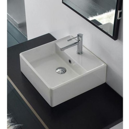Nameeks Scarabeo 15-3/4" Ceramic Wall Mounted / Vessel Bathroom Sink with One Faucet Hole - Includes Overflow White