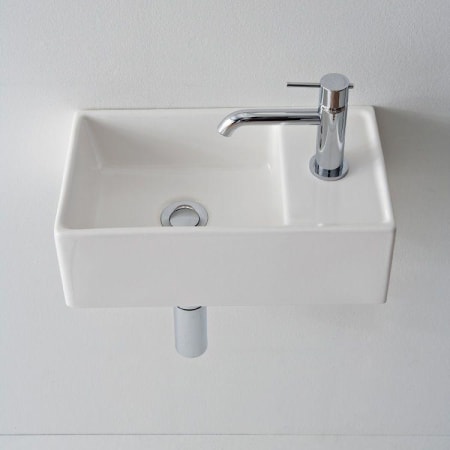 Nameeks Scarabeo 16-1/8" Ceramic Wall Mounted / Vessel Bathroom Sink with One Faucet Hole White