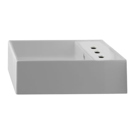 Nameeks Scarabeo 18-1/4" Ceramic Wall Mounted / Vessel Bathroom Sink with Three Faucet Holes - Includes Overflow White