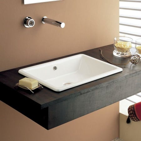 Nameeks Scarabeo Gaia 22" Ceramic Drop In Bathroom Sink - Includes Overflow White