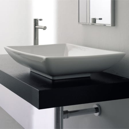 Nameeks Scarabeo 24-3/4" Ceramic Vessel Bathroom Sink White