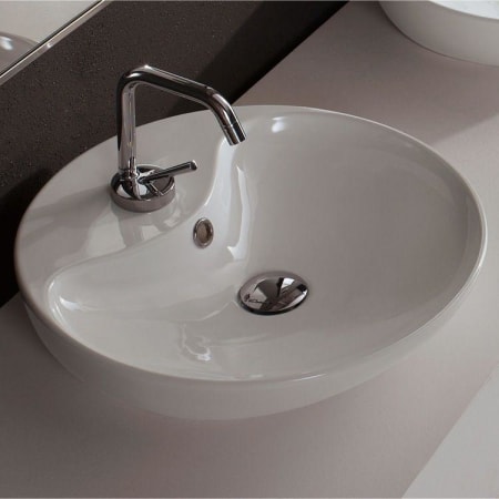 Nameeks Scarabeo 17-1/2" Ceramic Vessel Bathroom Sink with One Faucet Hole - Includes Overflow White
