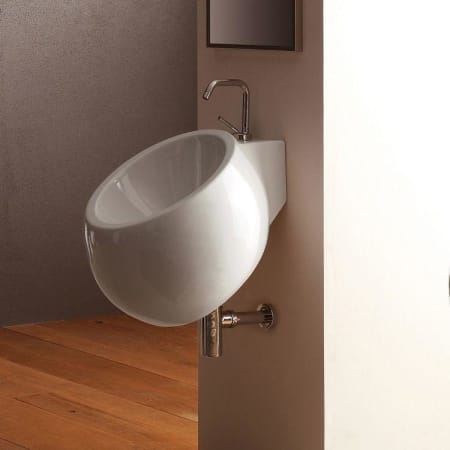 Nameeks Scarabeo 16-1/2" Ceramic Wall Mounted Bathroom Sink with One Faucet Hole - Includes Overflow White