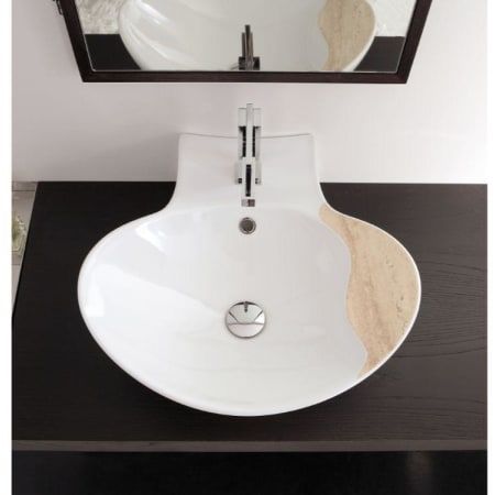 Nameeks Scarabeo 19-3/4" Ceramic Wall Mounted / Vessel Bathroom Sink with One Faucet Hole - Includes Overflow White
