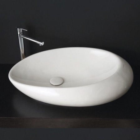 Nameeks Scarabeo 28" Ceramic Vessel Bathroom Sink White
