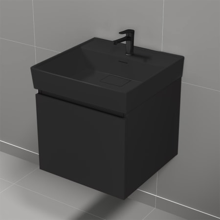 Nameeks 19 Inch Sharp Small Bathroom Vanity Wall Mount Matte Black