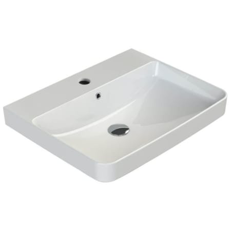 Nameeks Noura Rectangle Ceramic Wall Mounted or Drop In Sink White