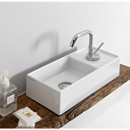 Nameeks Teorema 2 Rectangular Small Ceramic Vessel Sink White