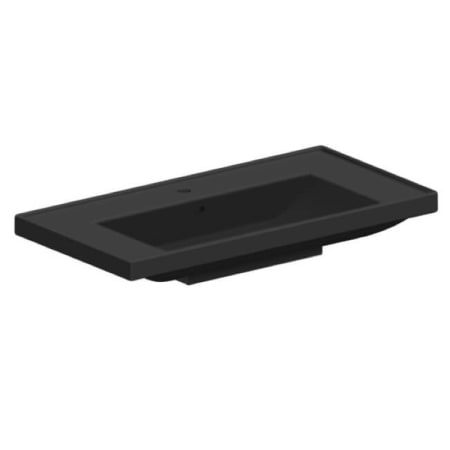 Nameeks Scarabeo 36-1/4" Ceramic Wall Mounted / Drop In Bathroom Sink with One Faucet Hole - Includes Overflow Matte Black
