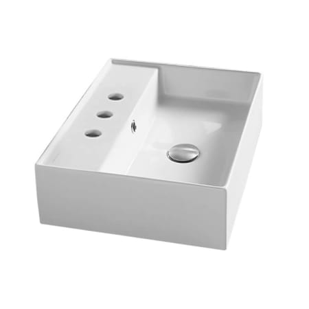 Nameeks Scarabeo Teorema 2.0 20" Rectangular Ceramic Vessel Bathroom Sink with Three Faucet Holes - Includes Overflow White