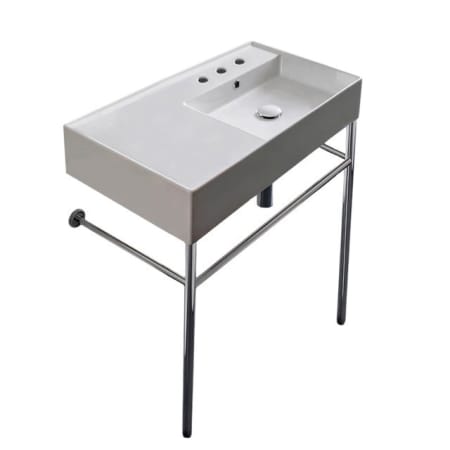 Nameeks Scarabeo Teorema 2.0 32" Rectangular Ceramic Console Bathroom Sink with Three Faucet Holes - Includes Overflow White