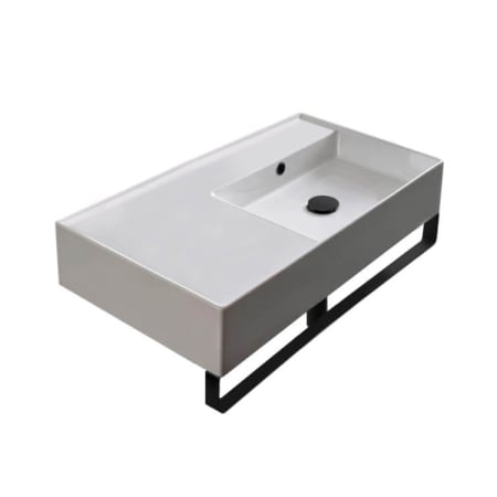 Nameeks Scarabeo Teorema 2.0 32" Rectangular Ceramic Wall Mounted Bathroom Sink - Includes Overflow Black