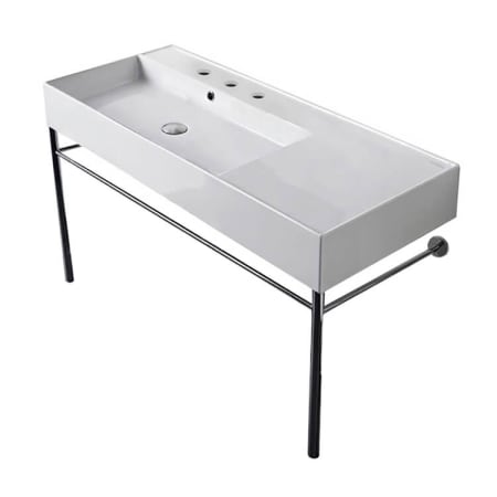 Nameeks Scarabeo Teorema 2.0 40" Rectangular Ceramic Console Bathroom Sink with Three Faucet Holes - Includes Overflow White