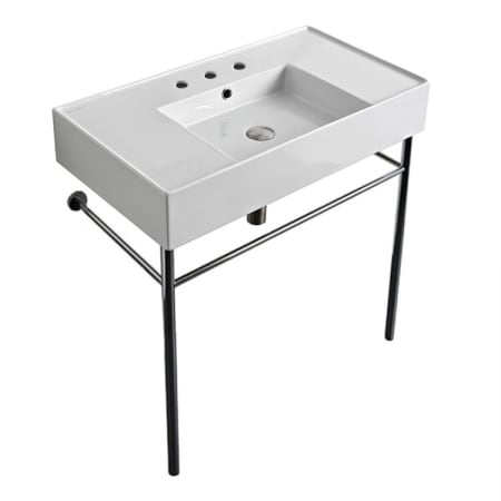 Nameeks Scarabeo Teorema 2.0 32" Rectangular Ceramic Console Bathroom Sink with Three Faucet Holes - Includes Overflow White