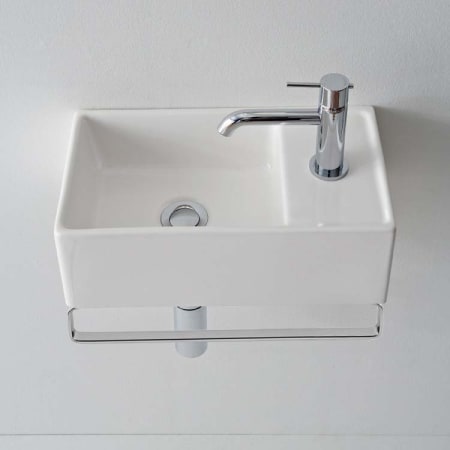 Nameeks Scarabeo 16-1/9" Ceramic Wall Mount Bathroom Sink with One Faucet Hole - Includes Overflow White