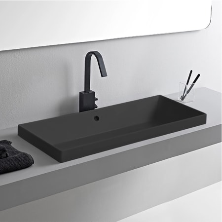 Nameeks Teorema 2 Rectangular Ceramic Drop In Sink Matte Black