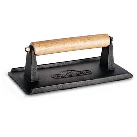 Napoleon 5 Inch Wide Cast Iron Chef's Press Black