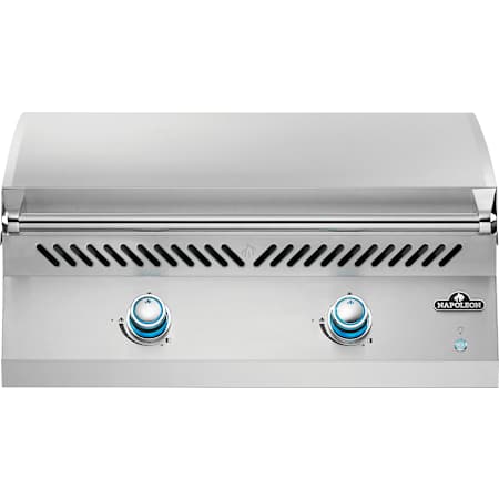 Napoleon 700 Series 34 Inch Wide Liquid Propane Gas Built-In Flat Top Grill with SafetyGlow Control Knobs and Instant Ignition Stainless Steel