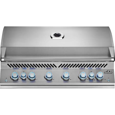 Napoleon 700 Series 108,000 BTU 46 Inch Wide Natural Gas Built-In Grill with Rear Rotisserie Burner and Temperature Gauge Stainless Steel
