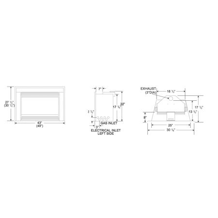 Napoleon-GI3600-4SB-Dimensions Image