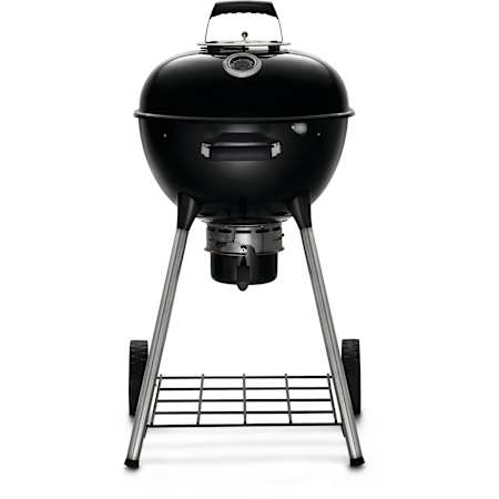 Napoleon 21 Inch Wide Charcoal Portable Grill with Lid Hanger and Cool Touch Handle Black