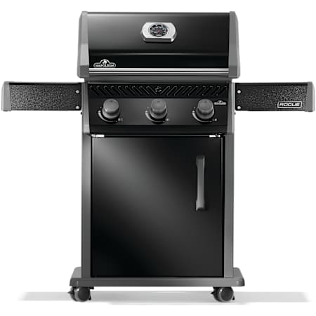 Napoleon Rogue 42,000 BTU 51 Inch Wide Natural Gas Free Standing Grill with Wave Shaped Grates Black