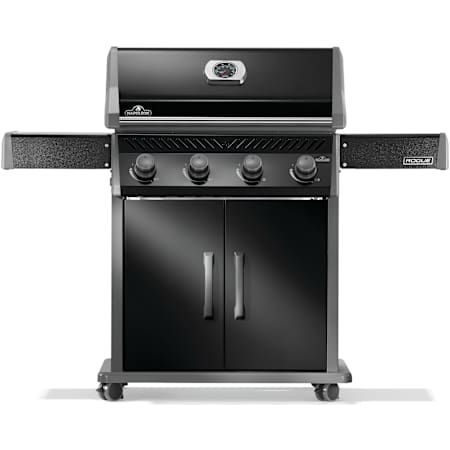 Napoleon Rogue 48,000 BTU 57 Inch Wide Liquid Propane Free Standing Grill with Wave Shaped Grates Black