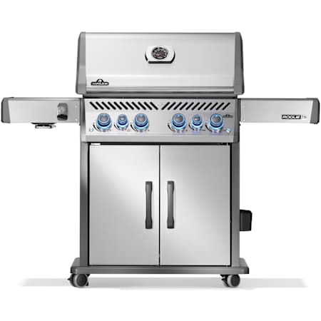 Napoleon Rogue PRO-S 76,500 BTU 61 Inch Wide Natural Gas Free Standing Grill with Infrared Side and Rear Burners Stainless Steel