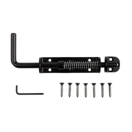 National Hardware Spring Loaded Heavy Duty Sliding Bolt Black