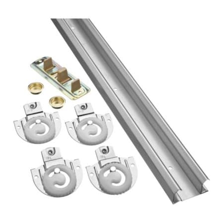 National Hardware Bypass Sliding Door Fitting Set for 48" Wide Openings with Adjustable Height Hangers Galvanized