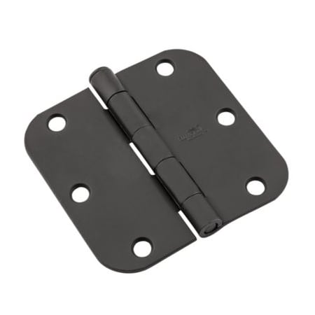 National Hardware 3-1/2" x 3-1/2" Plain Bearing 5/8" Radius Corner Butt Hinge - Single Black