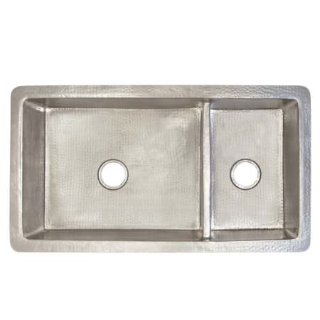 Native Trails Cocina Duet 40" Undermount Double Basin Copper Kitchen Sink Brushed Nickel