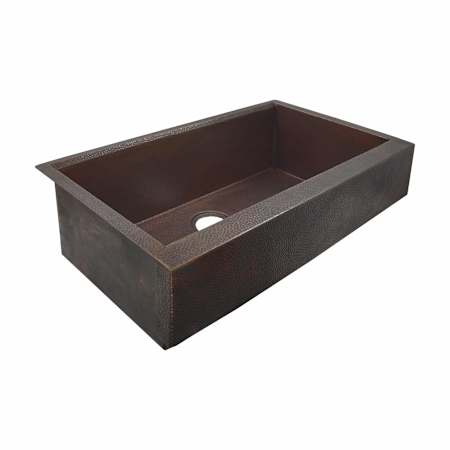 Native Trails Paragon Concierge 33" Farmhouse Single Basin Copper Kitchen Sink with Cutting Board Antique Copper