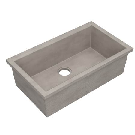 Native Trails Pacifica Concierge 33-1/2" Undermount Single Basin Concrete Kitchen Sink with Cutting Board Ash