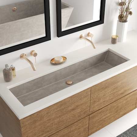 Native Trails NativeStone 49" Rectangular Concrete Undermount Bathroom Sink Ash