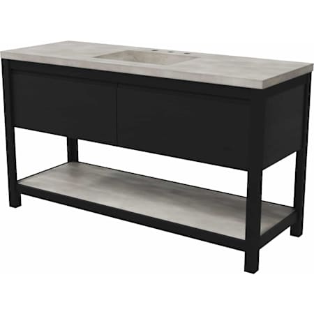 Native Trails Solace 60" Single Free Standing Vanity Cabinet Only - Less Vanity Top Midnight