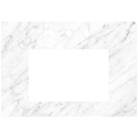 Native Trails Carrara 30" Marble Vanity Top with Three Faucet Holes Carrara