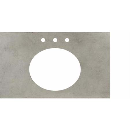 Native Trails NativeStone 36" Concrete Vanity Top with Three Faucet Holes and Oval Cutout Ash