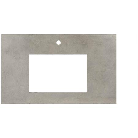 Native Trails NativeStone 36" Concrete Vanity Top with Single Faucet Hole and Rectangular Cutout Ash