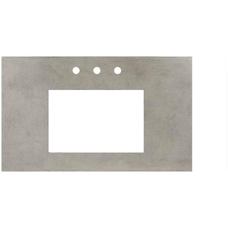 Native Trails NativeStone 36" Concrete Vanity Top with Three Faucet Holes Ash